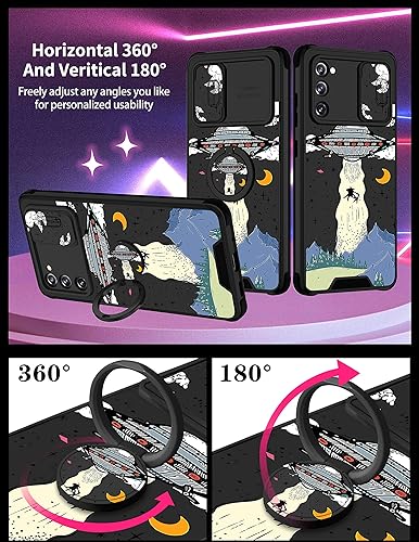 Miniatura 4 de Goocrux Funda 2 en 1 para Samsung Galaxy S20 FE 5G para mujeres, hombres y niñas, linda cubierta de teléfono OVNI a la moda, diseño de patrón de