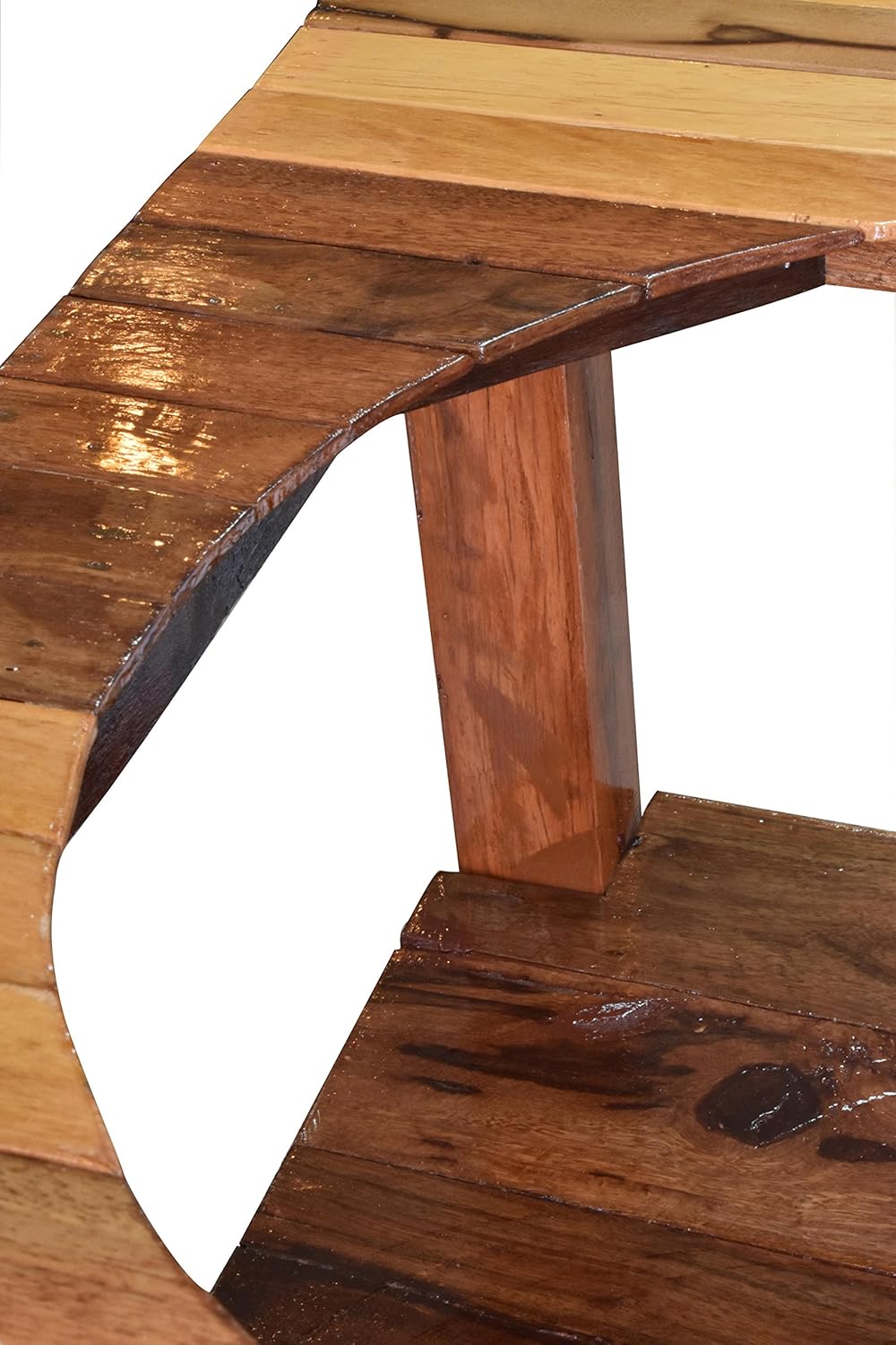 Reclaimed Tropical Hardwood 22" Offset Hole Kamado BBQ table