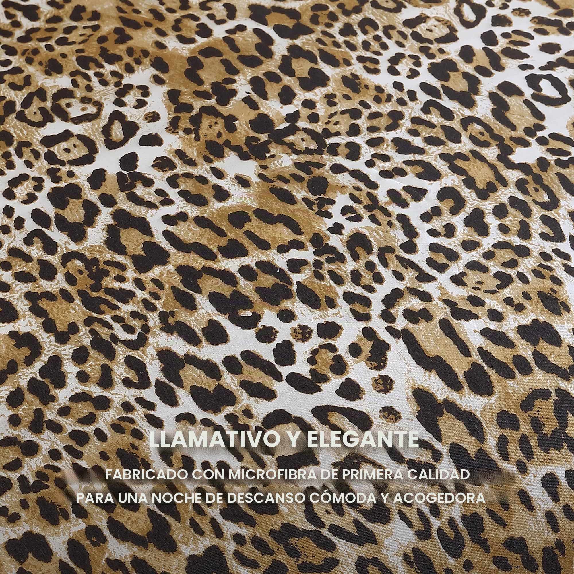Juicy Couture Juego de Funda de edredón de satén de Leopardo tamaño King, 3 Piezas, Lavable a máquina, Reversible, Estampado de Animales, Juego de Funda de edredón y Funda de Almohada