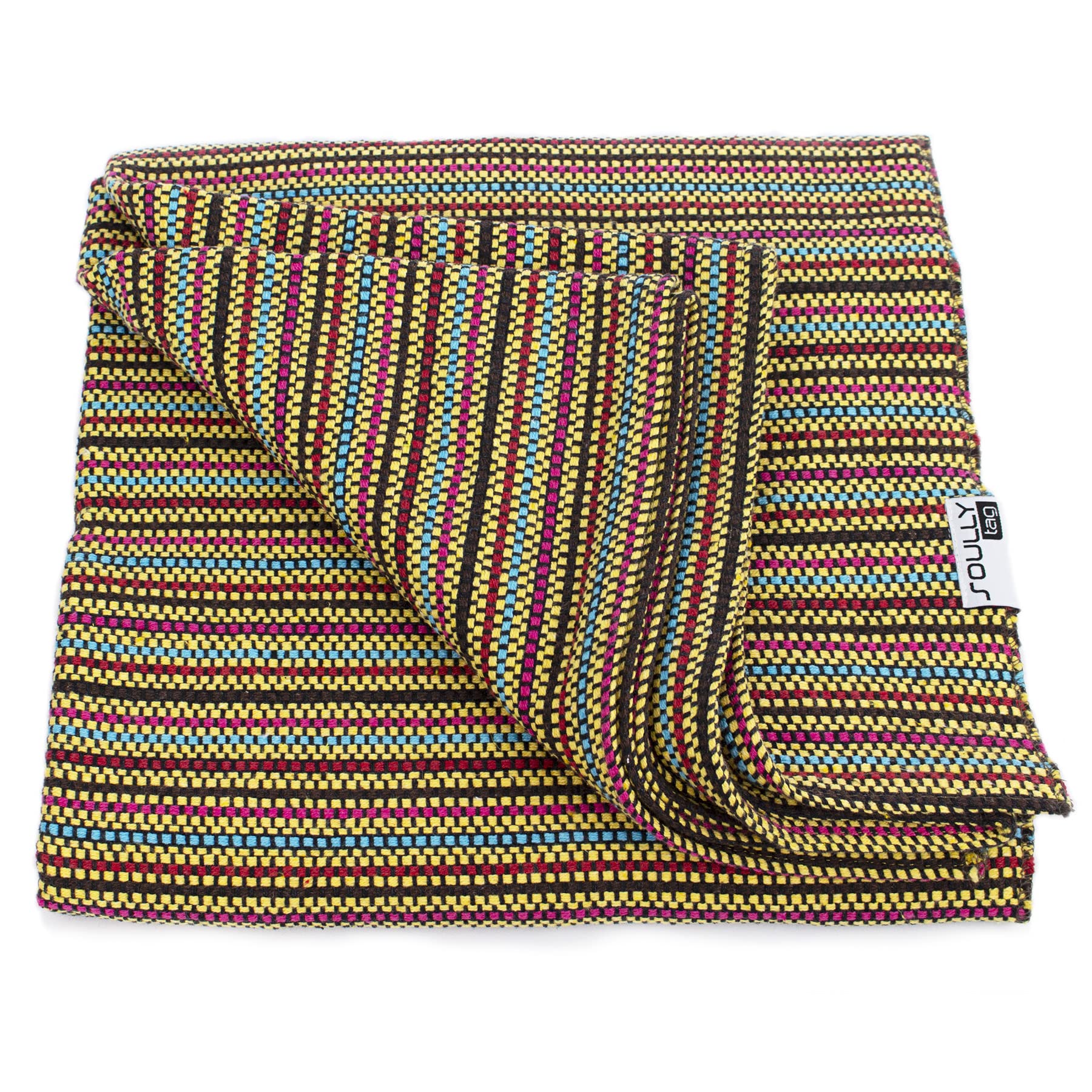 Couverture 100% coton 150x210 cm jaune plaid grand format