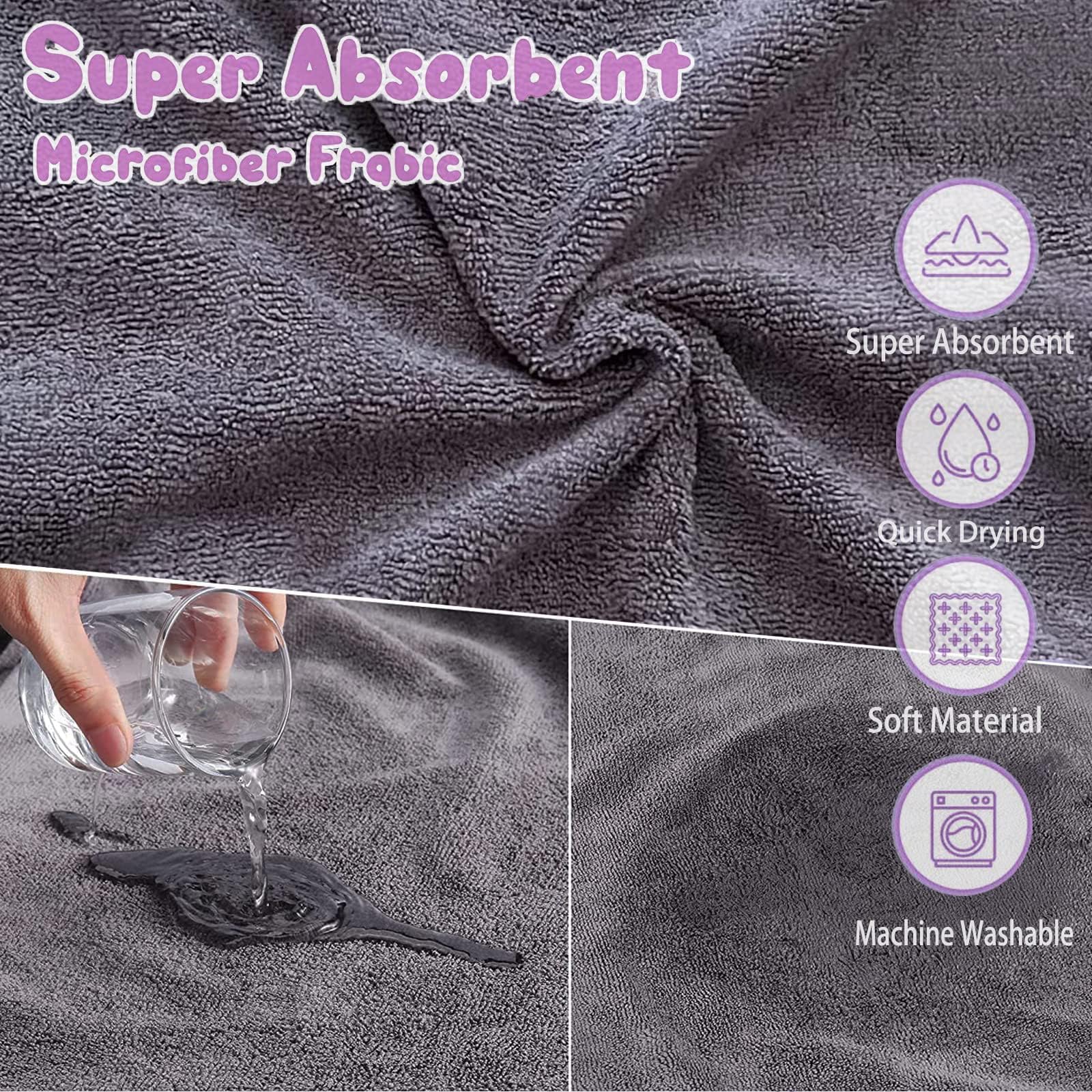 Peignoir pour Chien, Peignoir Chien Super Absorbante, Peignoir Chien élastique Réglable, Peignoir Bain Chien à Séchage Rapide pour Chiens de Taille Moyenne/Grande