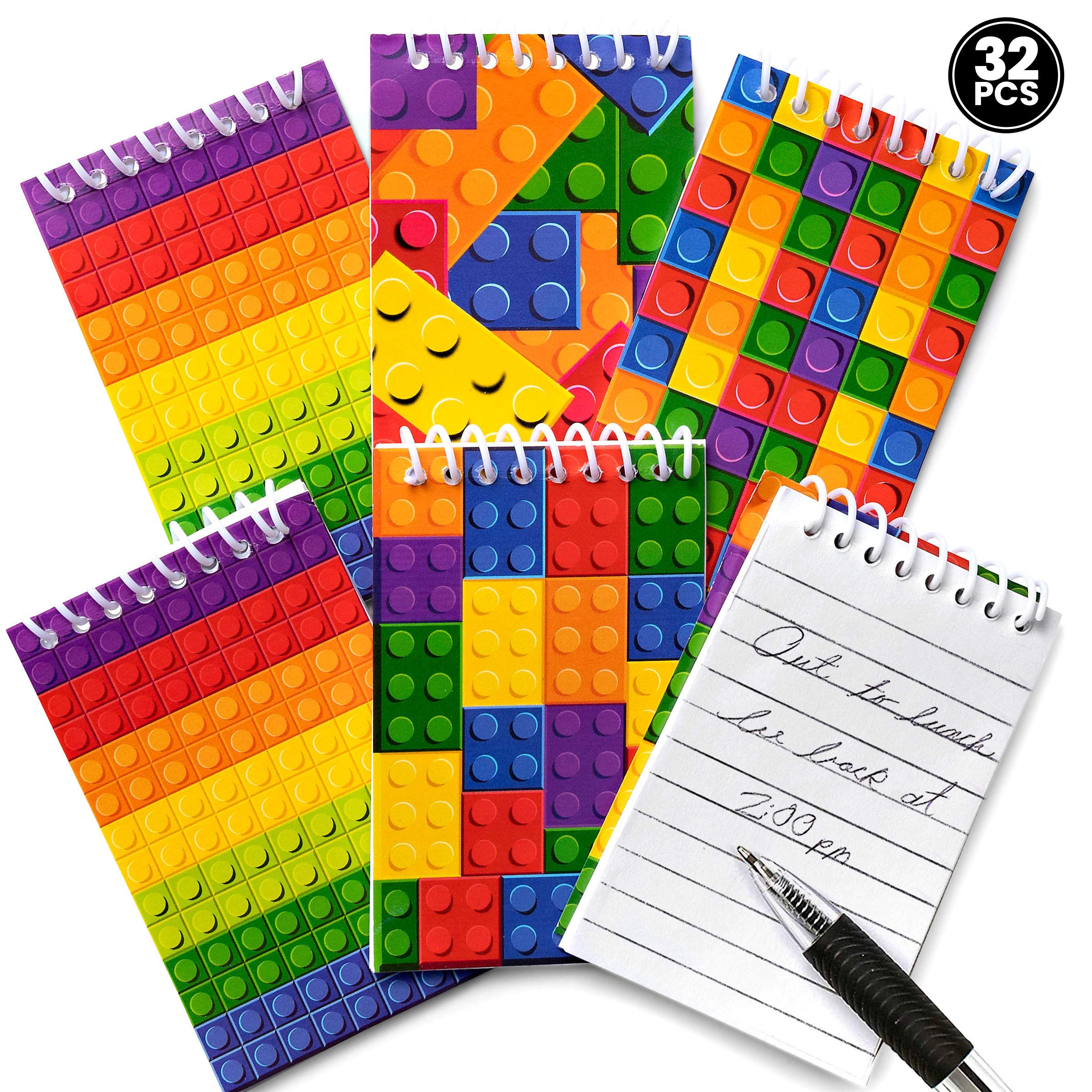 Buy Mini Building Block s (Bulk of 32) Spiral Notepads In Assorted