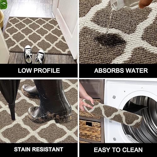 Miniatura 5 de SHACOS Alfombra de pasillo de 2 x 8 pies lavable antideslizante absorbente de agua alfombra de entrada larga alfombra de pasillo para interiores