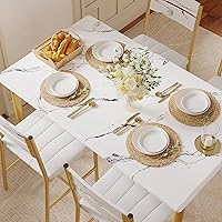 Vista 4 de Juego de mesa de comedor IRONCK para 4, mesa de cocina de madera con sillas tapizadas para cocina y comedor, juego de mesa compacto para espacios