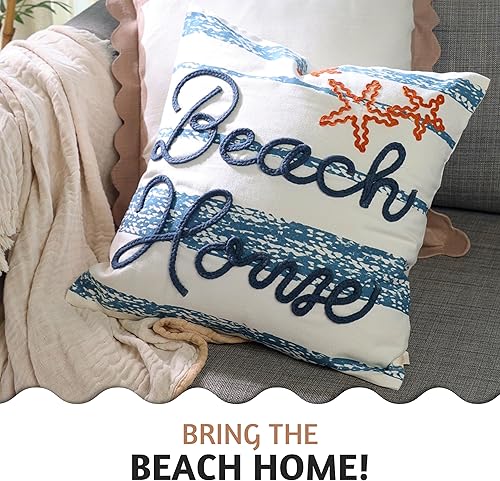 Miniatura 7 de Folkulture Fundas de almohada para sofá  Almohadas decorativas de 18 x 18 pulgadas para sofá  Almohadas 100% algodón para cama o almohada bohemia