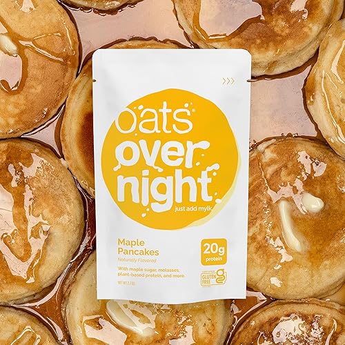 Miniatura 6 de Oats Overnight - Panqueques de arce (paquete de 16) sin lácteos, alto contenido en proteínas y bajo en azúcar - Sin gluten, alta fibra, avena sin