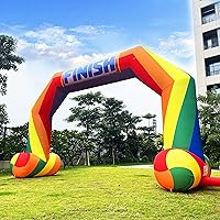 Vista 6 de Línea de meta inflable del arco iris del comienzo los 20ft con el ventilador de 240W, arco inflable al aire libre para el comercio publicitario