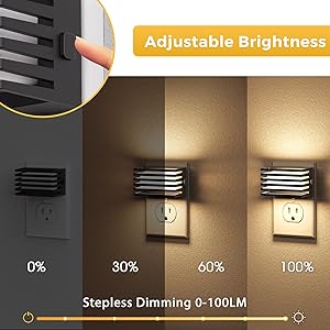 L LOHAS LED Night Lights Plug into Wall, 2 Pack Modern Night Light with Dusk to Dawn Sensor, Dimmable Plug in Night Light, Adjustable Brightness, 3000K Soft White for Bedroom Bathroom Hallway