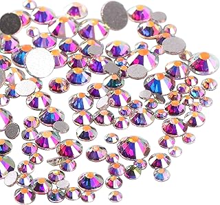 Jollin 3456pcs Flatback Rhinestones Glass Charms Diamantes Gems Stones for Nail Art 6 Size ss4~ss12 Crystal AB