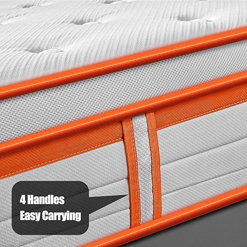 Miniatura 8 de Colchón individual de 10 pulgadas tamaño individual en una caja, colchón híbrido de espuma viscoelástica suave con resorte individual