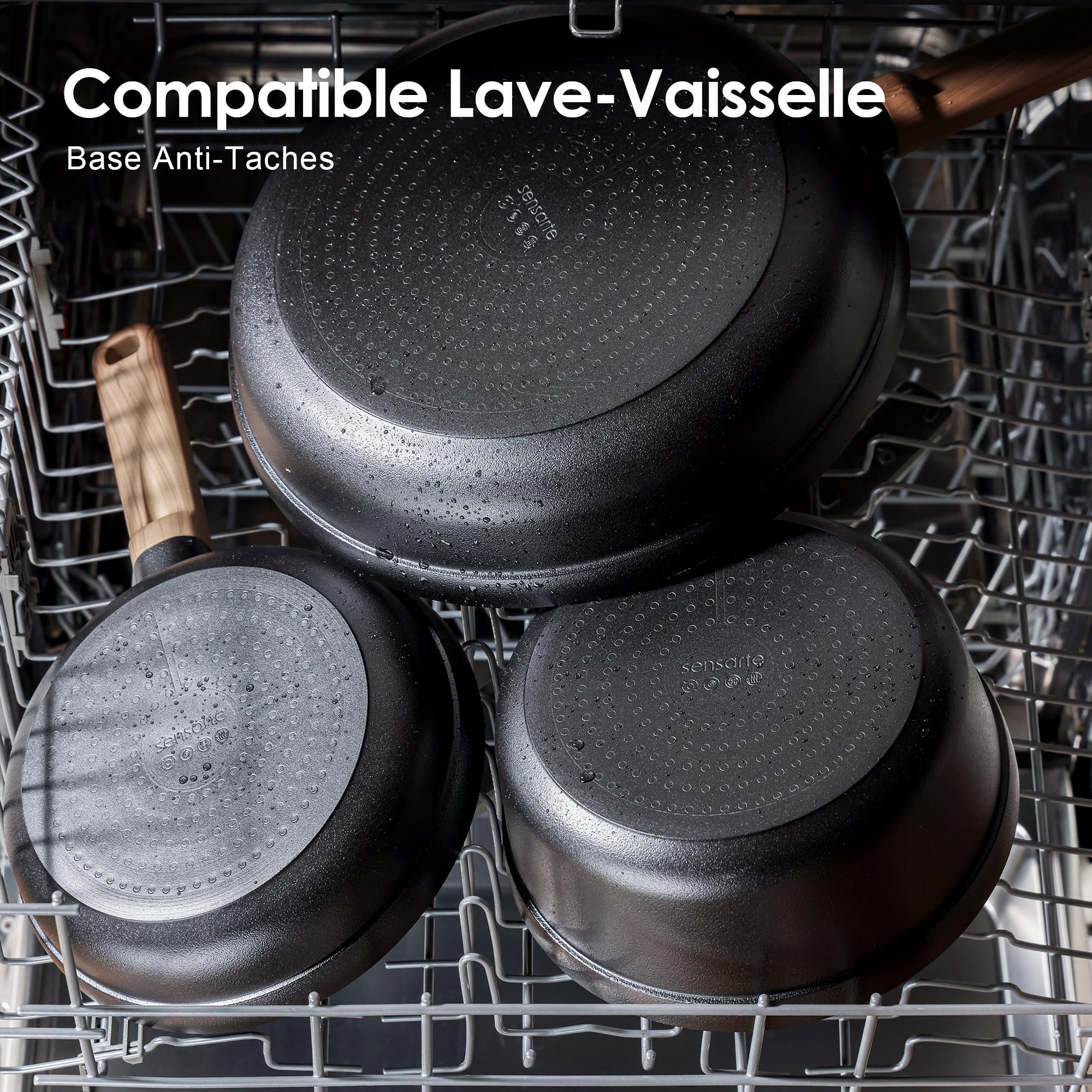 SENSARTE Batterie de Cuisine 17 Pièces, Revêtement Renforcé au Titane