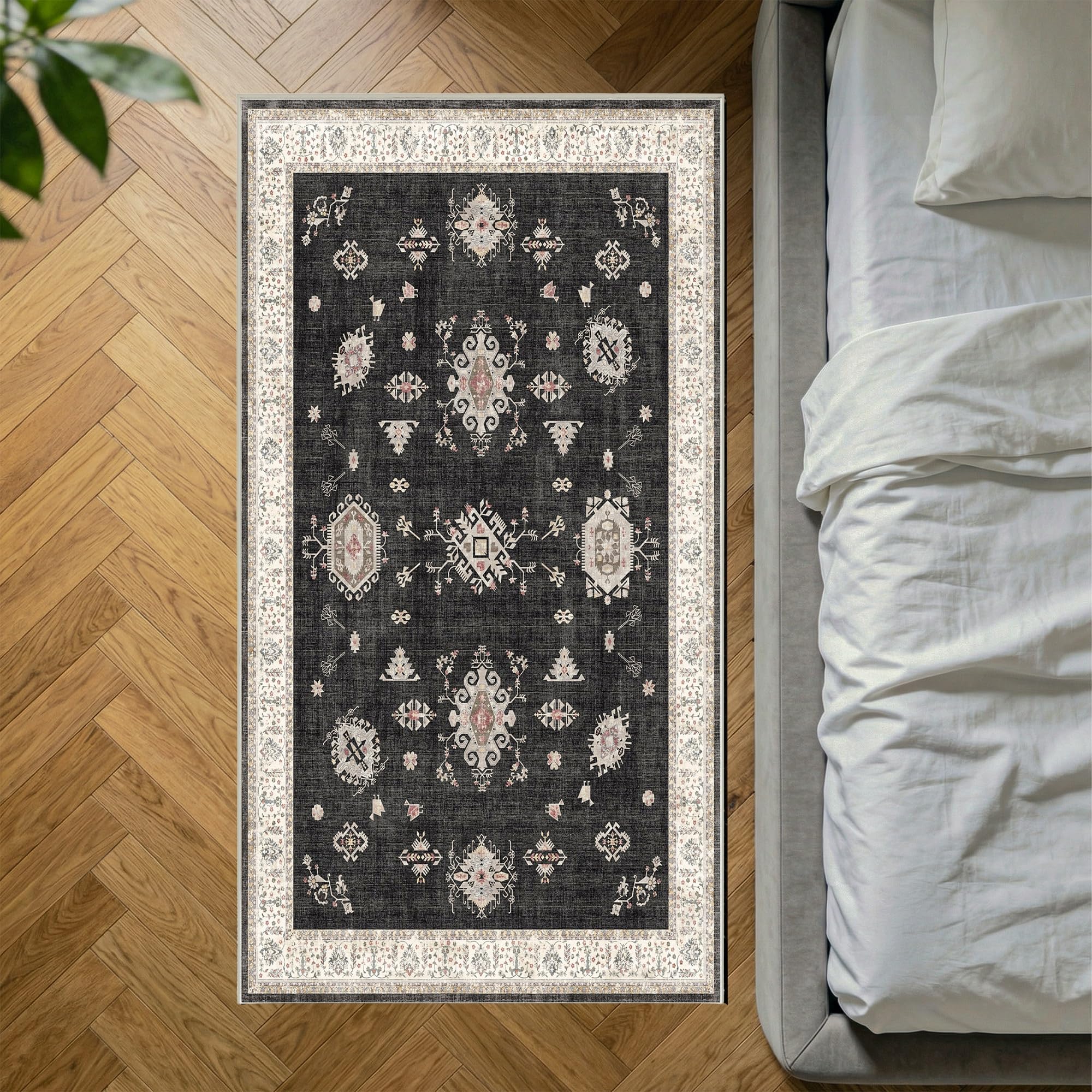 Decoranddecor Persian Kitchen Rug 80x150cm Washable Bedroom Non-Slip