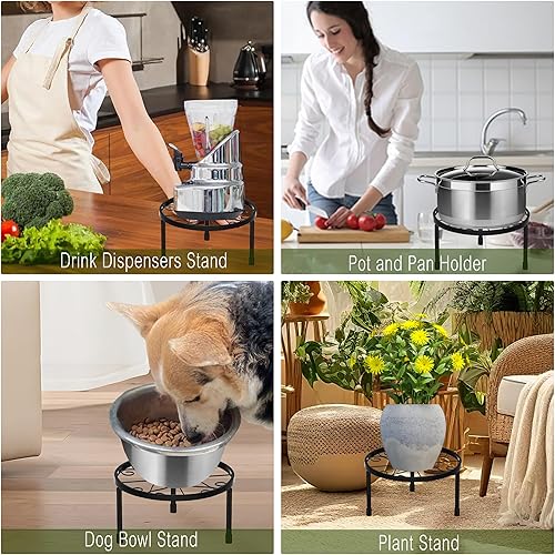 Miniatura 6 de CADANI Paquete de 5 soportes de metal para plantas para interiores y exteriores, soporte de hierro antioxidante, soporte resistente para macetas