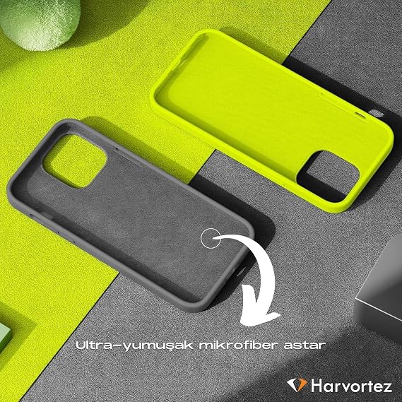 HARVORTEZ iPhone 12 Pro Max Kılıf 6.7 ile Uyumlu Premium Sıvı Silikon Kılıf - Yumuşak Dokulu, Mikrofiber Kadife Astarlı, 3 Katmanlı Darbe Emici Sert Kapak - Beyaz