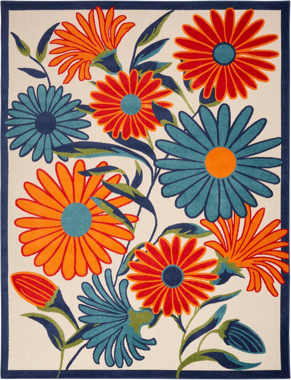 Nourison Home Aloha Multicolor 7'10" x 10'6" Area Rug - Easy Clean, Non Shedding, Bed Room, Living Room, Dining Room, Kitchen (8' x 11')