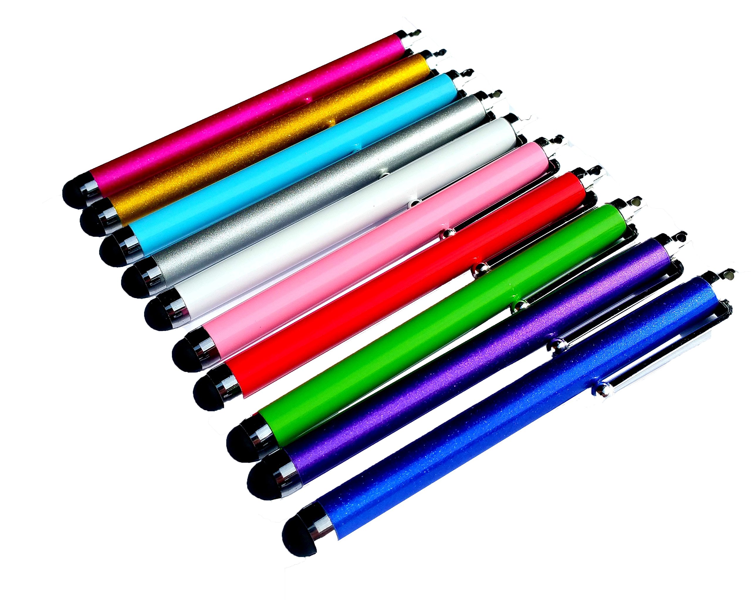 PENCILUPNOSE® 10 x QUALITY STYLUS PENS for TOUCH SCREENS, IPAD, TABLET, IPHONE, SAMSUNG ETC