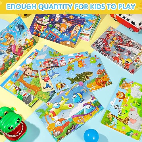 Miniatura 5 de Chivao Paquete de 18 rompecabezas de 30 piezas para niños de 3 a 5 años, rompecabezas de madera para niños de 4 a 6 años, juguetes educativos de