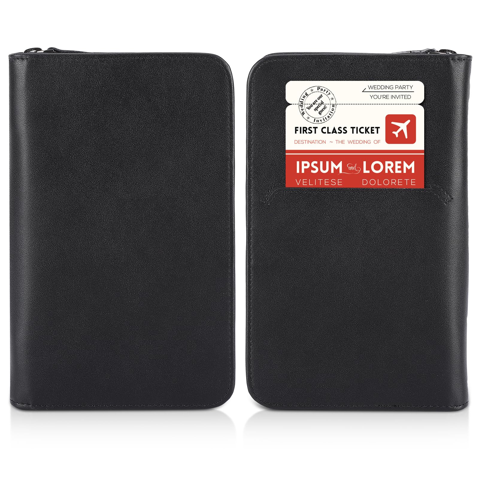 Polare Reisepasshülle aus Vollnarbenleder für Herren, RFID-blockierend, Reisebrieftasche für 4 Reisepässe, Schwarz mit AirTag-Schlitz, Retro
