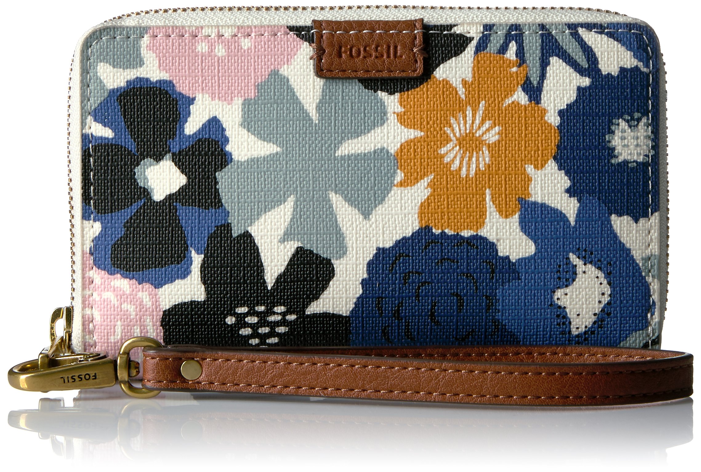 Fossil Emma RFID Smartphone Wristlet-Navy Floral