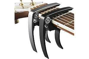 Capos for Acoustic Guitars, 2 Pack Black+Silver