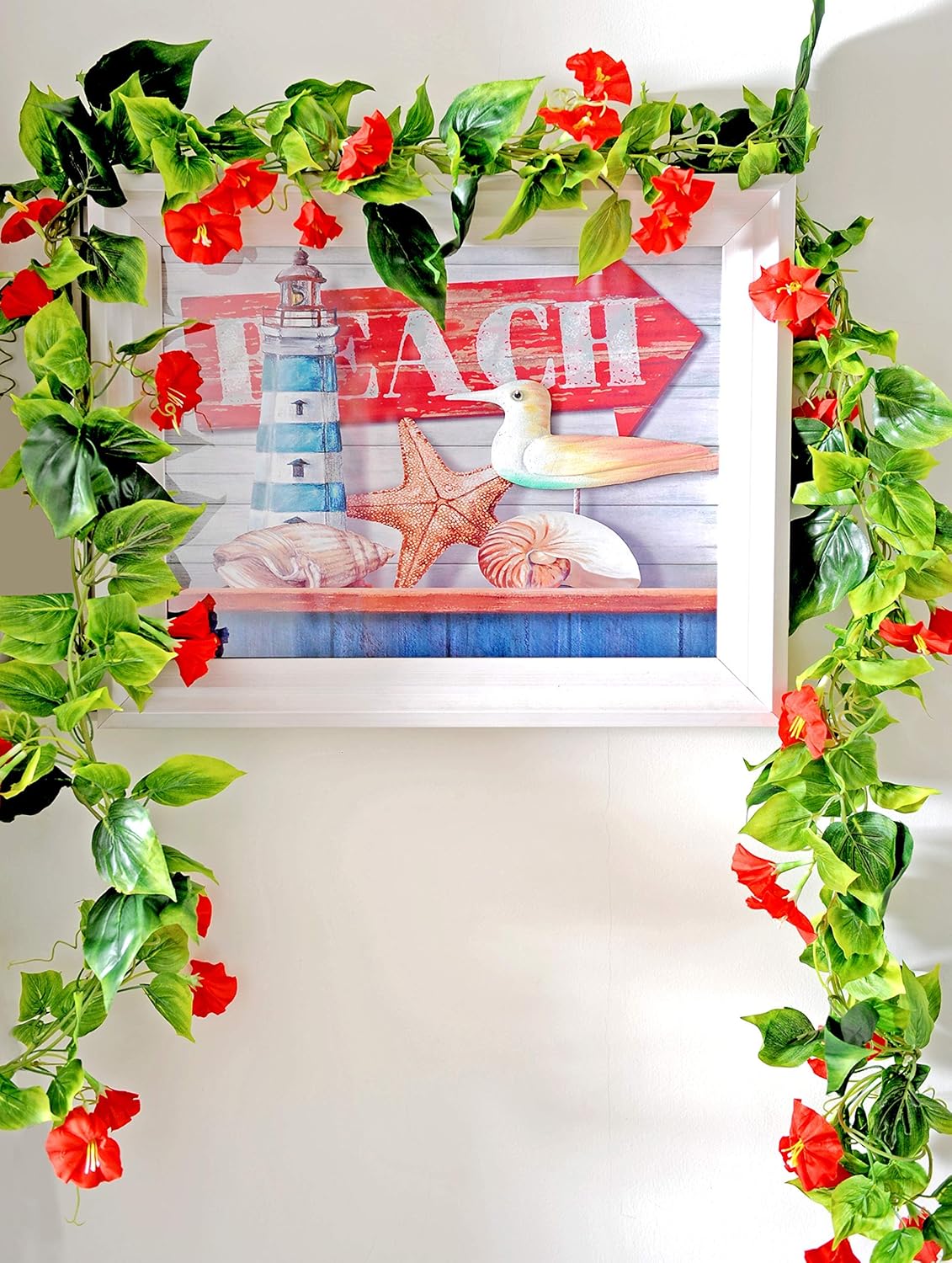 AirSun Artificial Morning Glory Flower Vines, 2pcs 15Feet Hanging Plants Silk Garland Fake Green Plant Home Garden Wall Fence Indoor Outdoor Wedding Birthday Decor - Image 7