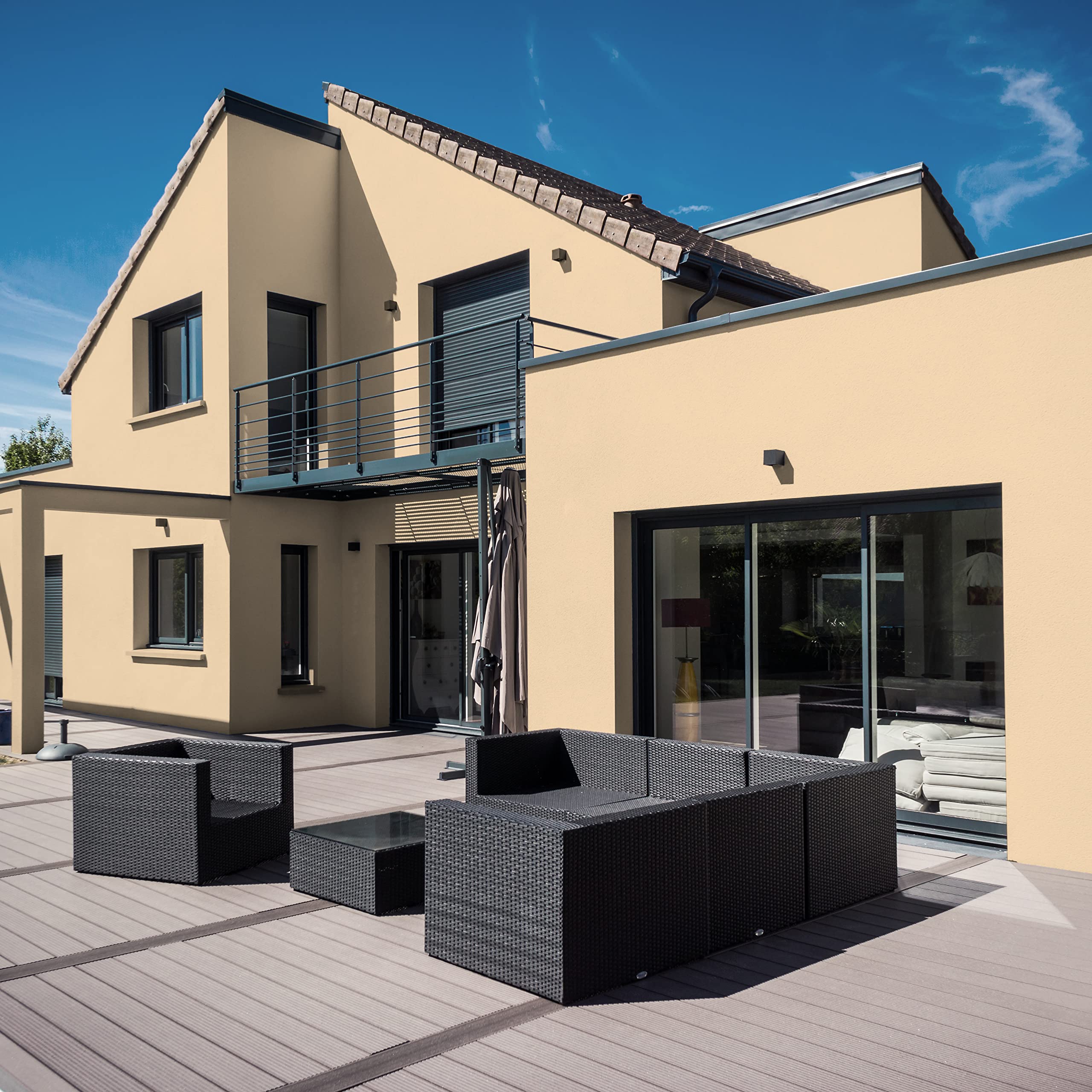 RIPOLIN - Peinture Façade 2 en 1 Extrême Extérieur - Sous-Couche Intégrée - Très Forte Adhérence - Protection Contre Micro-organismes - Résistance aux UV et Intempéries - Mat - 2,5L - Ton Pierre
