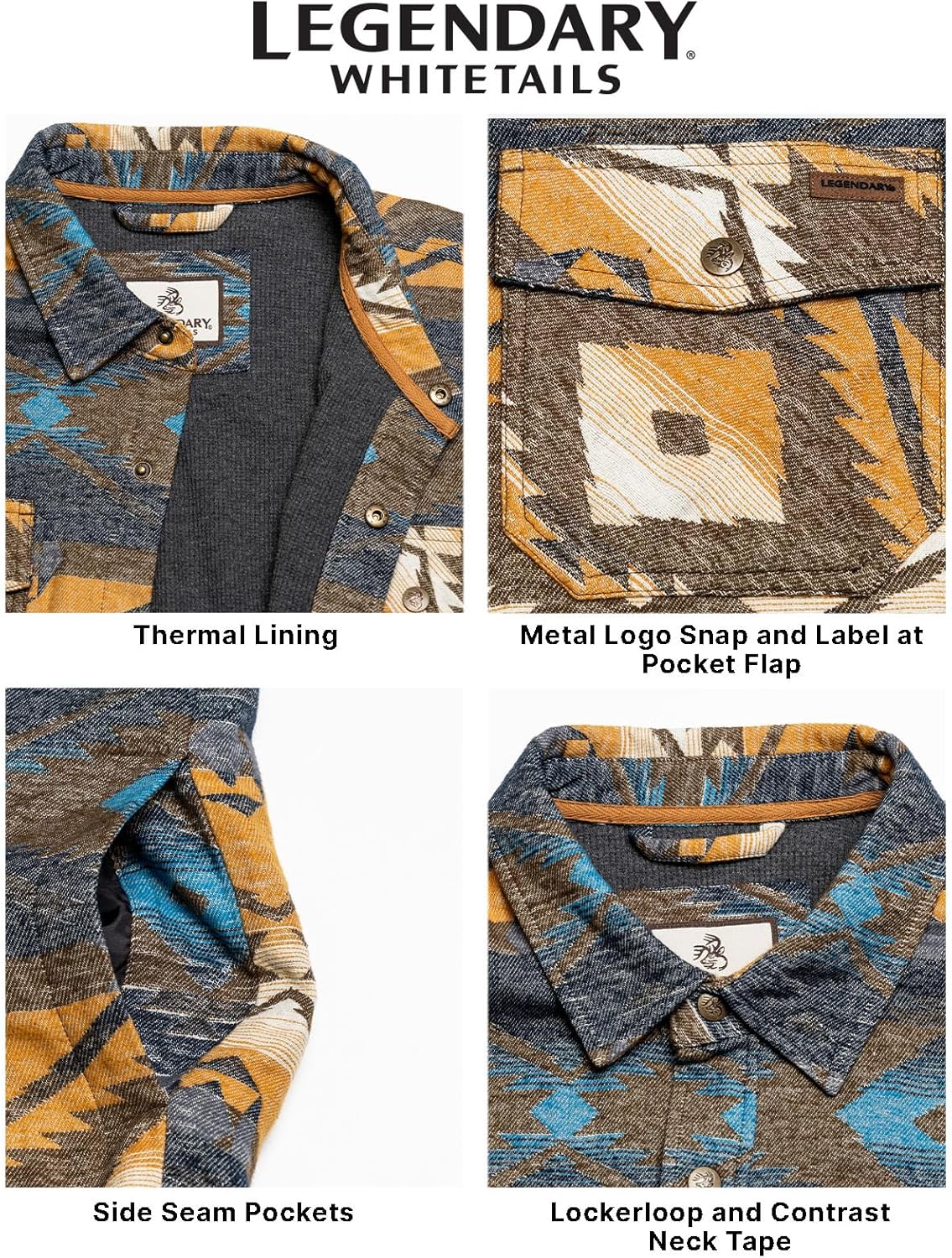 Legendary Whitetails Men's Thermal Lined Shirt Jacket Plaid Flannel Polyfill Insulated - Image 5
