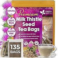 Vista 184 de FreshDrinkUS, 75 bolsas de té de cardo mariano premium, 100% natural y puro de semillas de cardo mariano. Té de hierbas con semillas de cardo