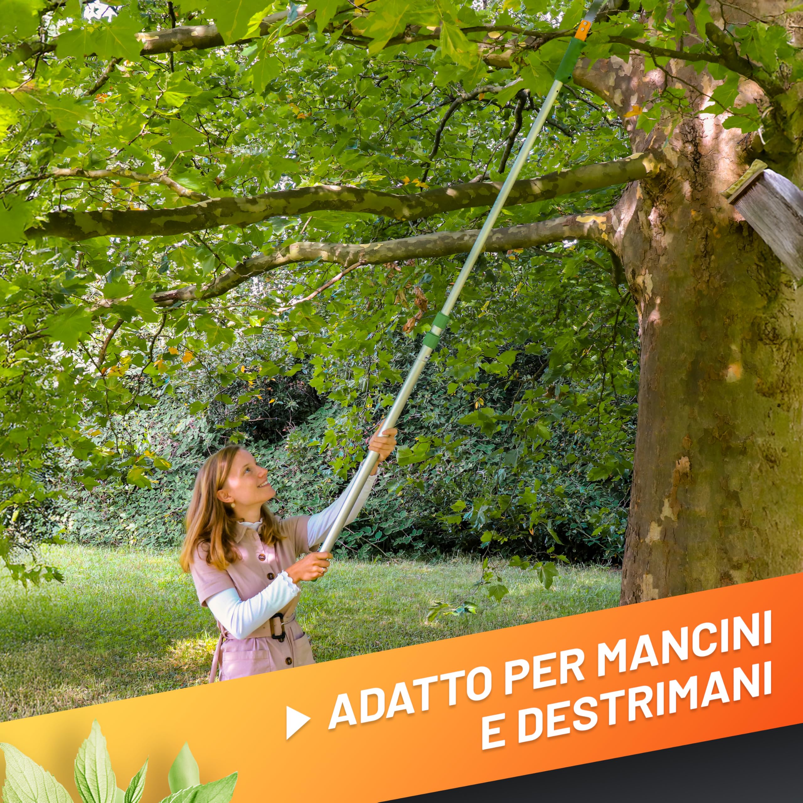 GRÜNTEK Seghetto per Potatura con Pertica Telescopica 100-240 cm. Sega da Giardino Compatibile con svettatoio B096Y5T5VT
