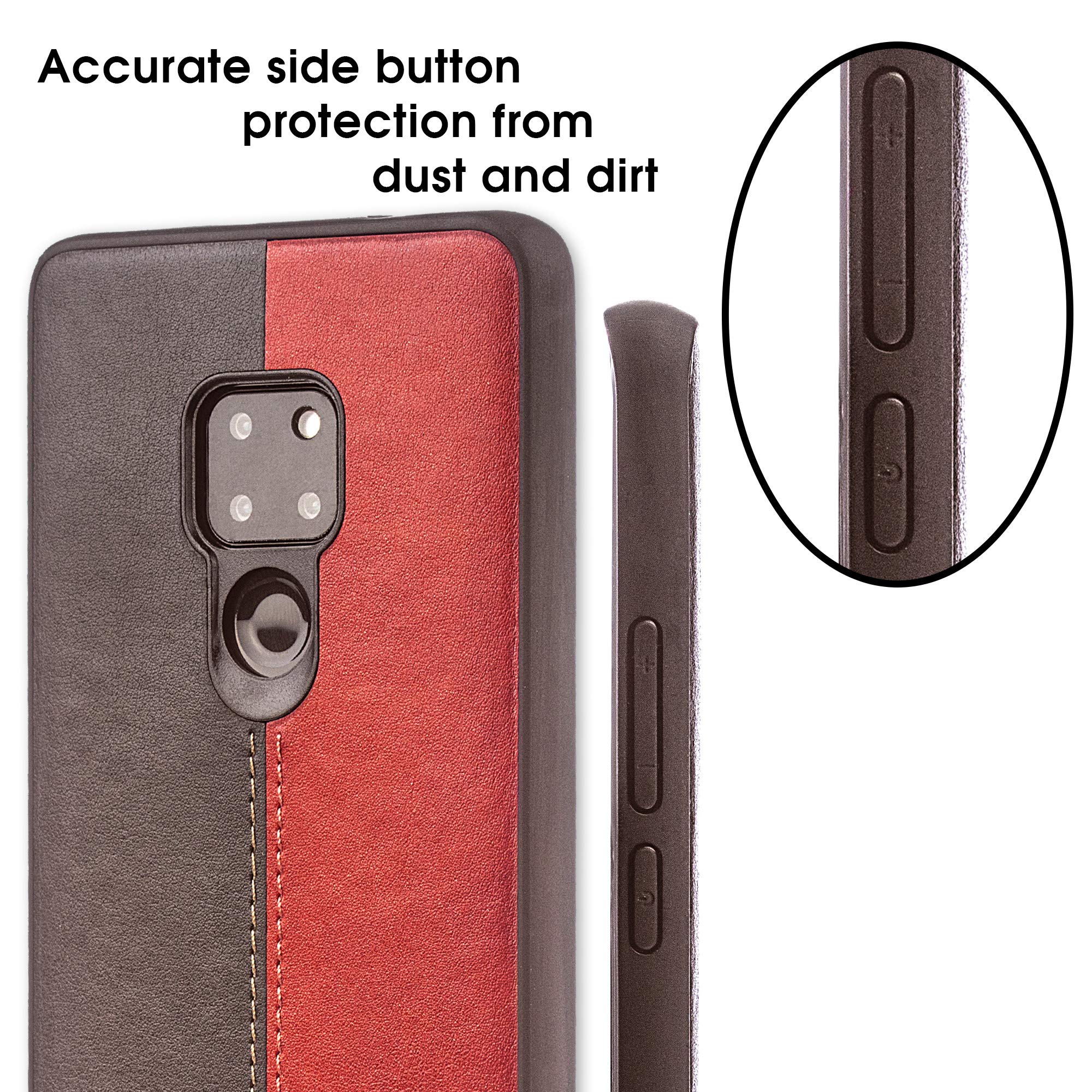 Lilware Bicolor PU Leather Phone Case Compatible with Huawei Mate 20. Red/Black - Image 3