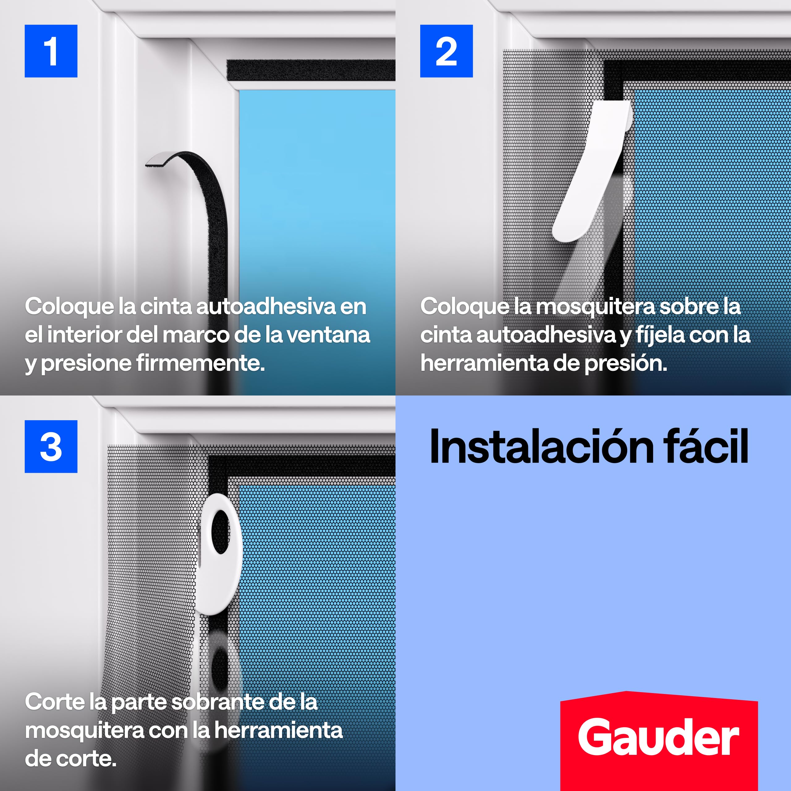 Mosquiteras Para Ventanas Autoadhesivas - 2 Juegos 150x200 Cm, Recortables, Blanca