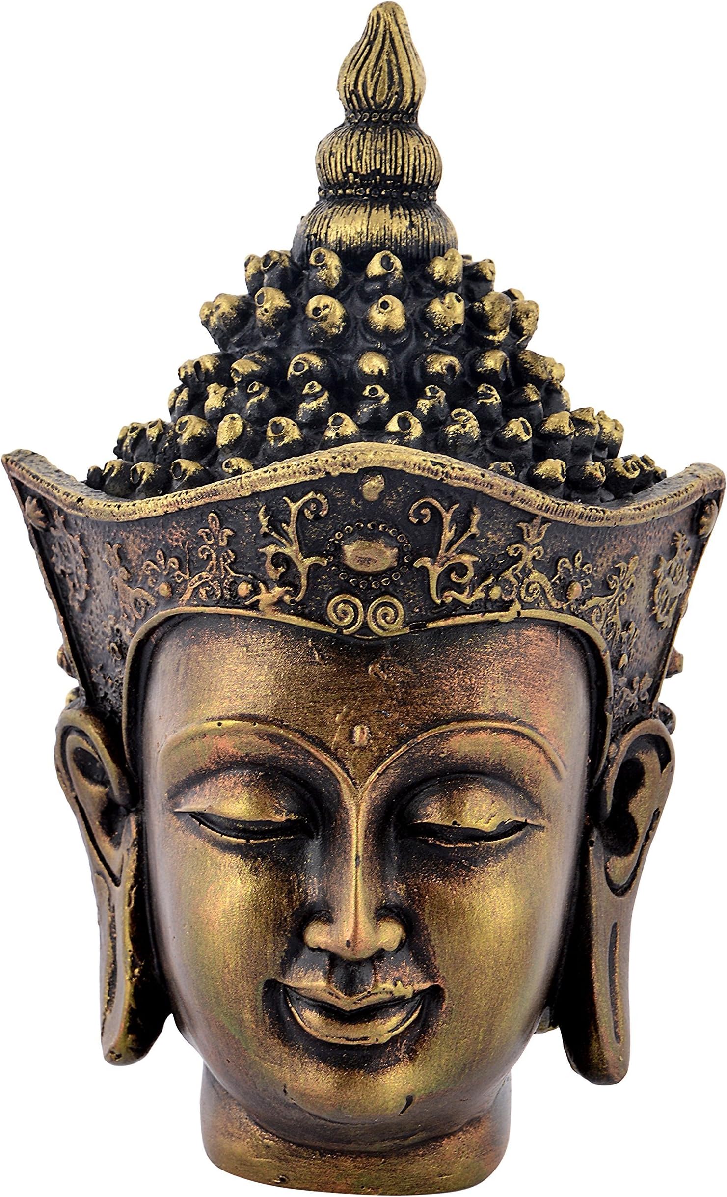HOUZZPLUS Wood Lord Buddha Monk Idol, 10 cm x 5 cm x 17 cm, Brown, 1 Piece