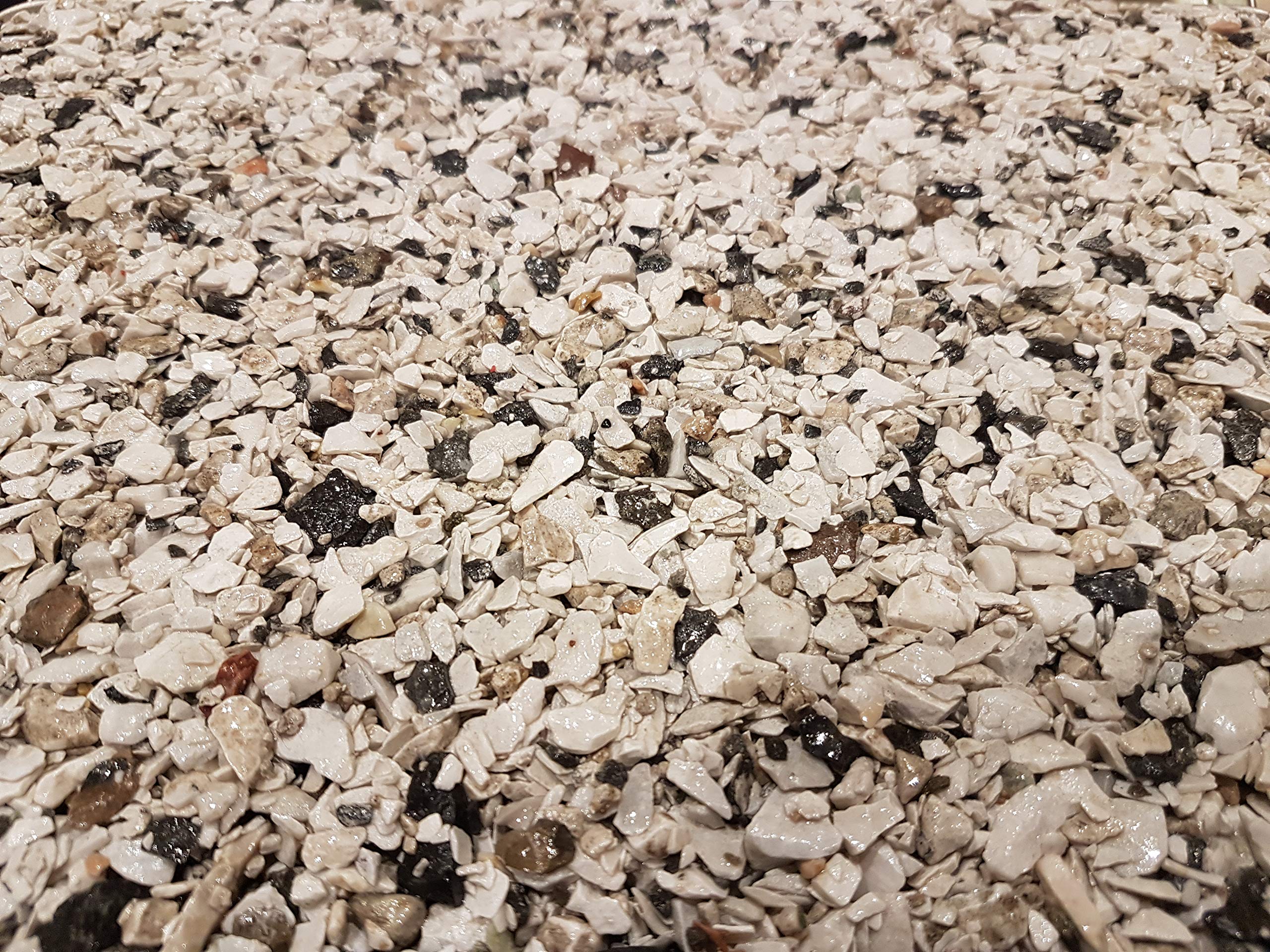 Tapis en pierre marbrée drainant et résistant Grigio Perla