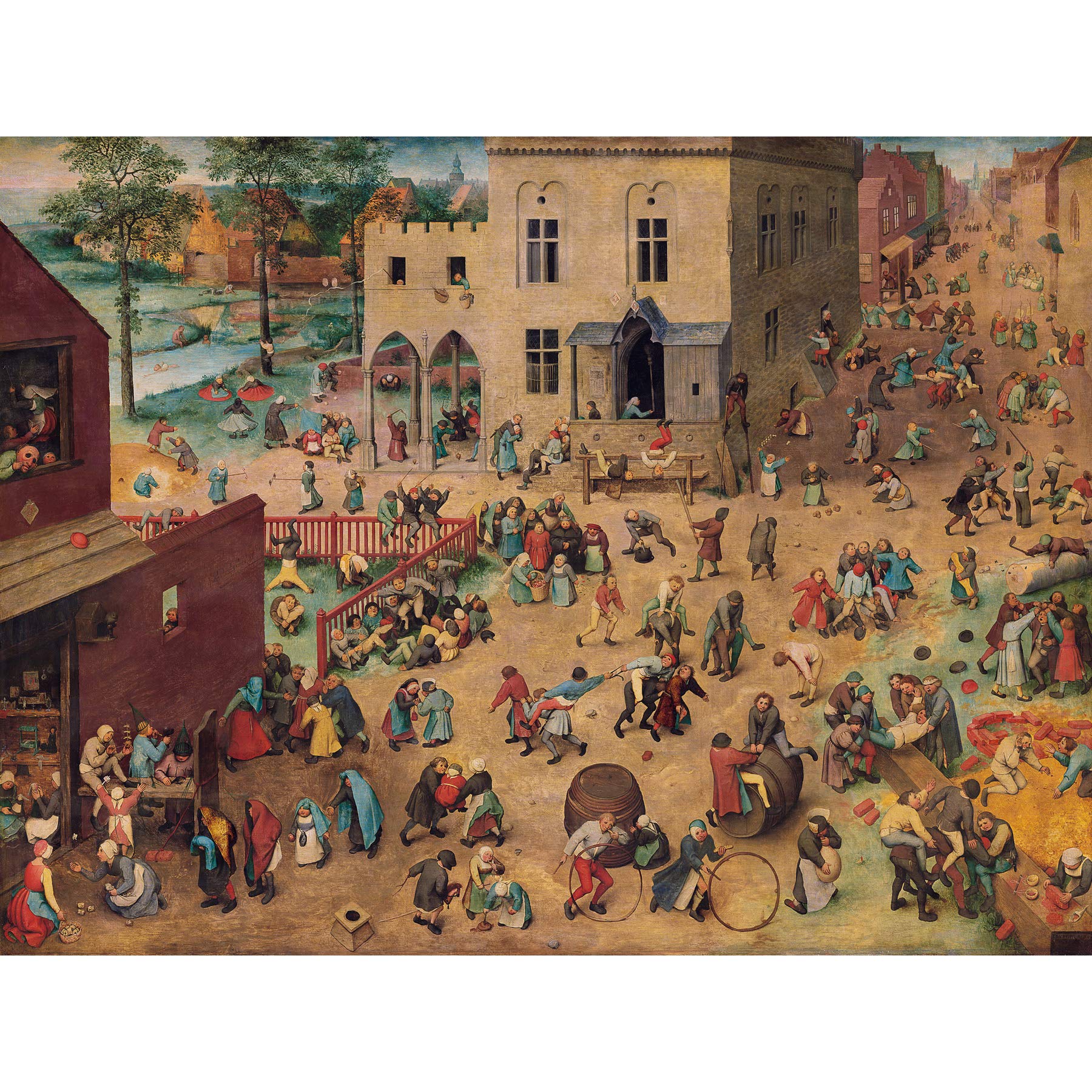 Artery8 Pieter Bruegel Children'S Games Painting Premium Wall Art Canvas Print 18X24 Inch