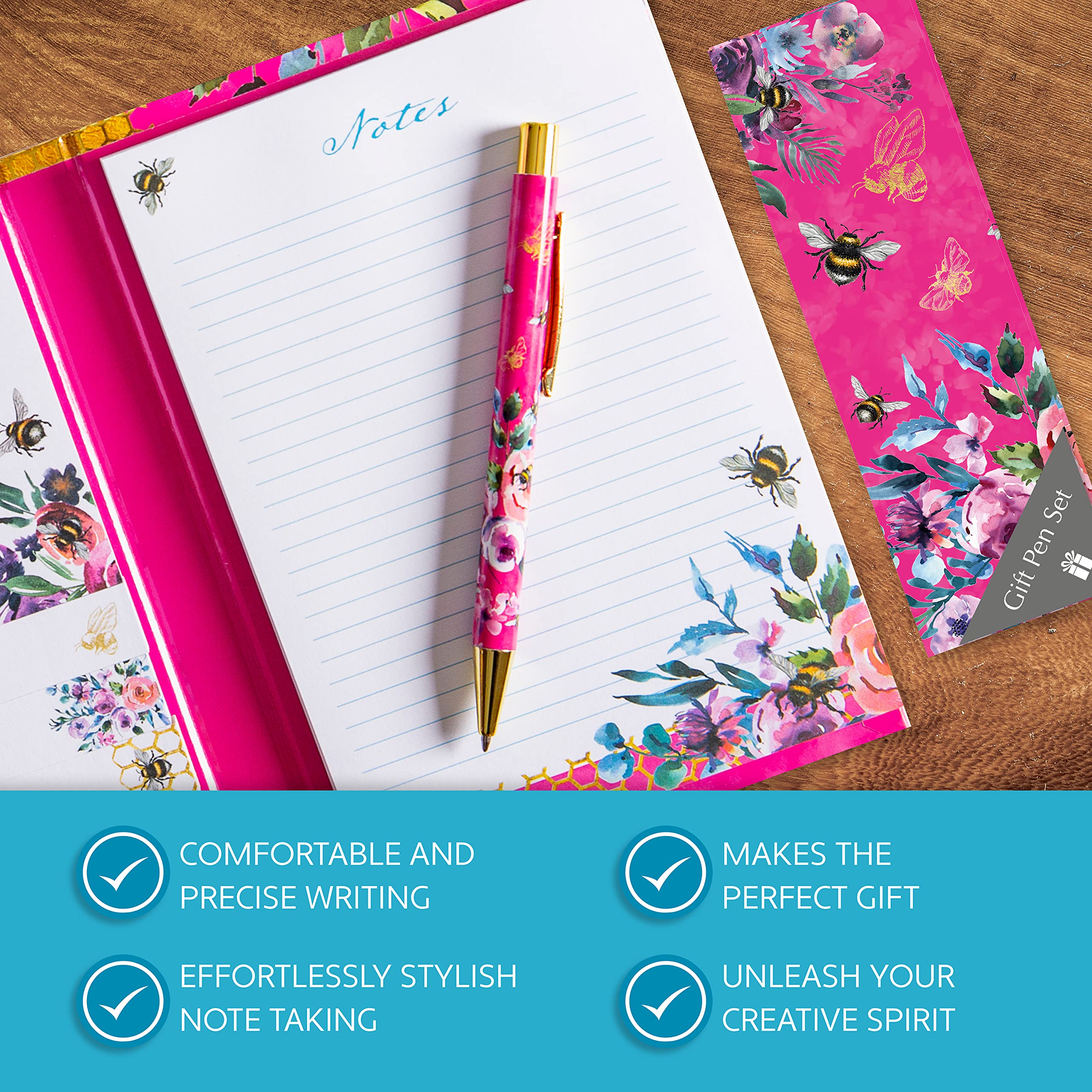 TGSC, Ballpoint Pen Set, Queen Bee Design, 2-Pack Pens, Gift Box, Effortless Writing, Anti-Smudge Ink - Image 4