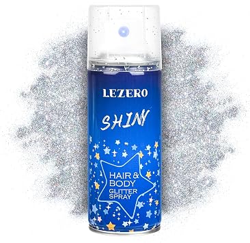 Face and Body Glitter Spray, Glint Rainbow Holographic Glitter Hairspray Shimmer Makeup for Women, Quick Drying Long-Lasting Glitter Spray for Rave Accessories, 4.05 fl oz