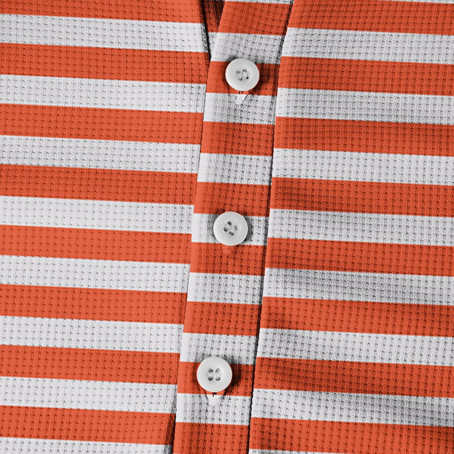 Mens Long Sleeve Tee Shirts Casual Henley Button Tops Lightweight Waffle Work Top Loose Fit Horizontal Striped Tee