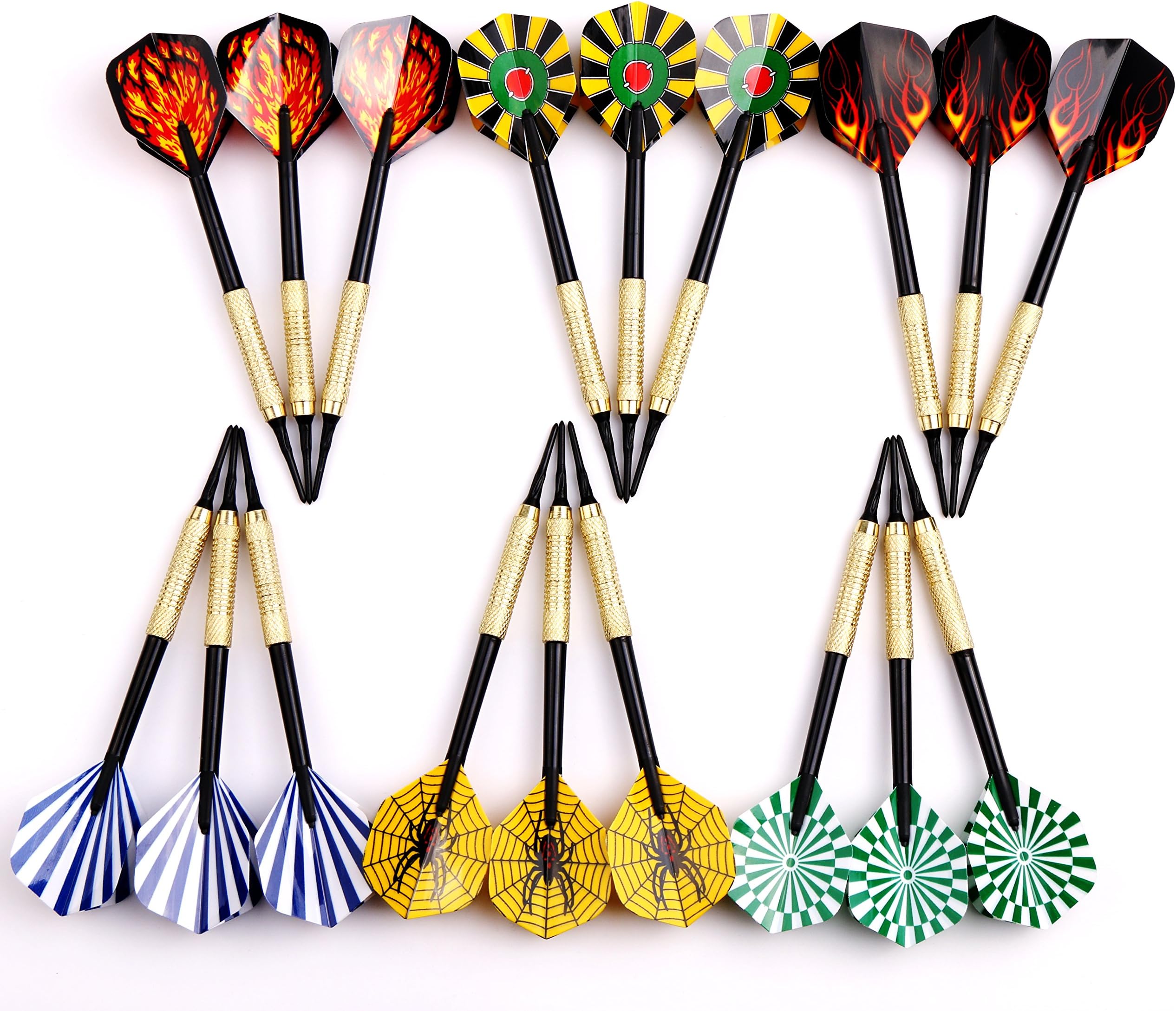 MaxMau Soft Tip Darts for Electronic Dartboard Plastic Point Dart with Standard Dart Flights 18 Darts