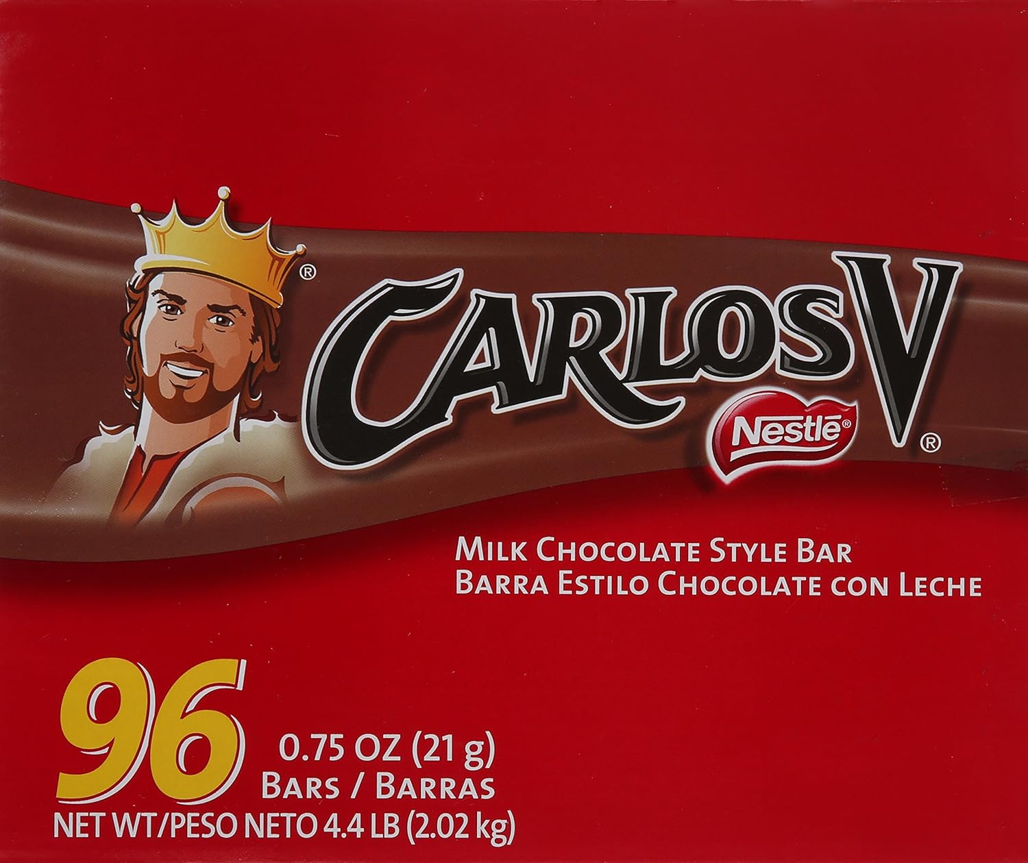 Carlos V Milk Chocolate Bars, 0.75Ounce Bars (Pack of 96