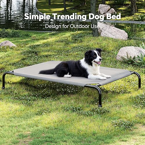 Miniatura 6 de Simple Trending Cama elevada para perros grandes, catre para perros XL impermeable, cama elevada para mascotas de enfriamiento al aire libre, carga