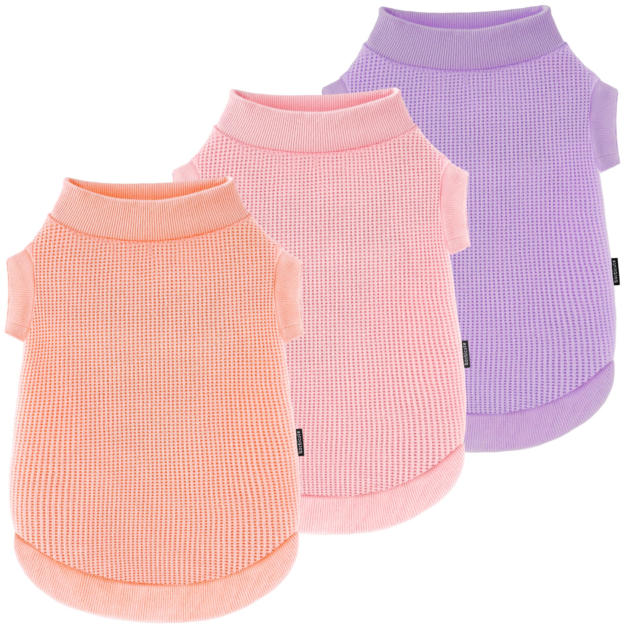 3 Pack Dog Shirt for Small Supplies Functional Waffle Dog Clothes Warm Soft Sweatshirt Outfit for Dogs Cats Pet Apparel