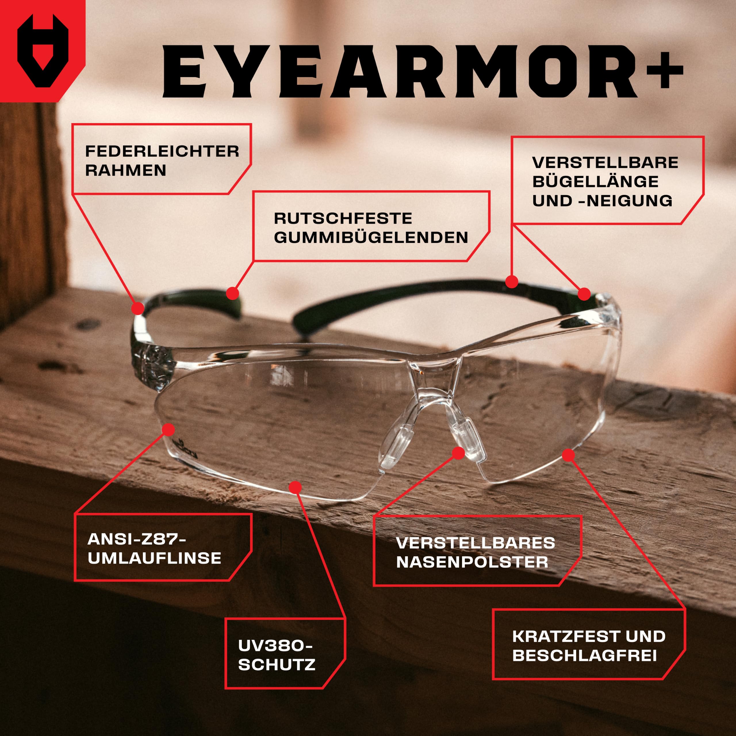 NoCry Schutzbrille mit Durchsichtigen Anti-Beschlag und kratzbeständigen Gläsern