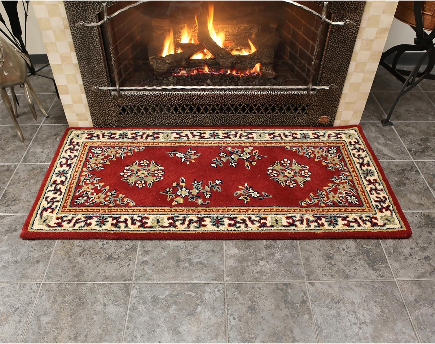 Minuteman International Burgundy, 56x26-in Oriental Rectangular Rug