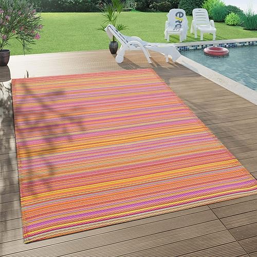 TAKSHA Dawn Signature Multi Outdoor Rugs 6 x 9 Ft Waterproof, Washable, Reversible, Fade Resistant and Crease Free- Outdoor Deck, Porch, Patio,