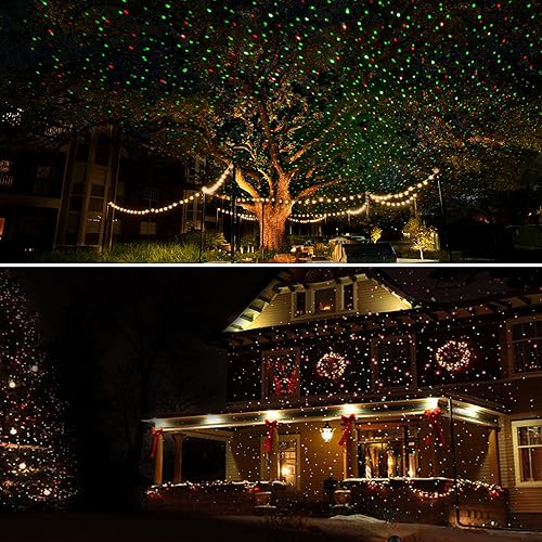 Miniatura 6 de Proyector de luces láser de Navidad al aire libre, estrellas rojas y verdes, impermeables, para iluminación navideña, ducha, fiesta, boda, jardín,