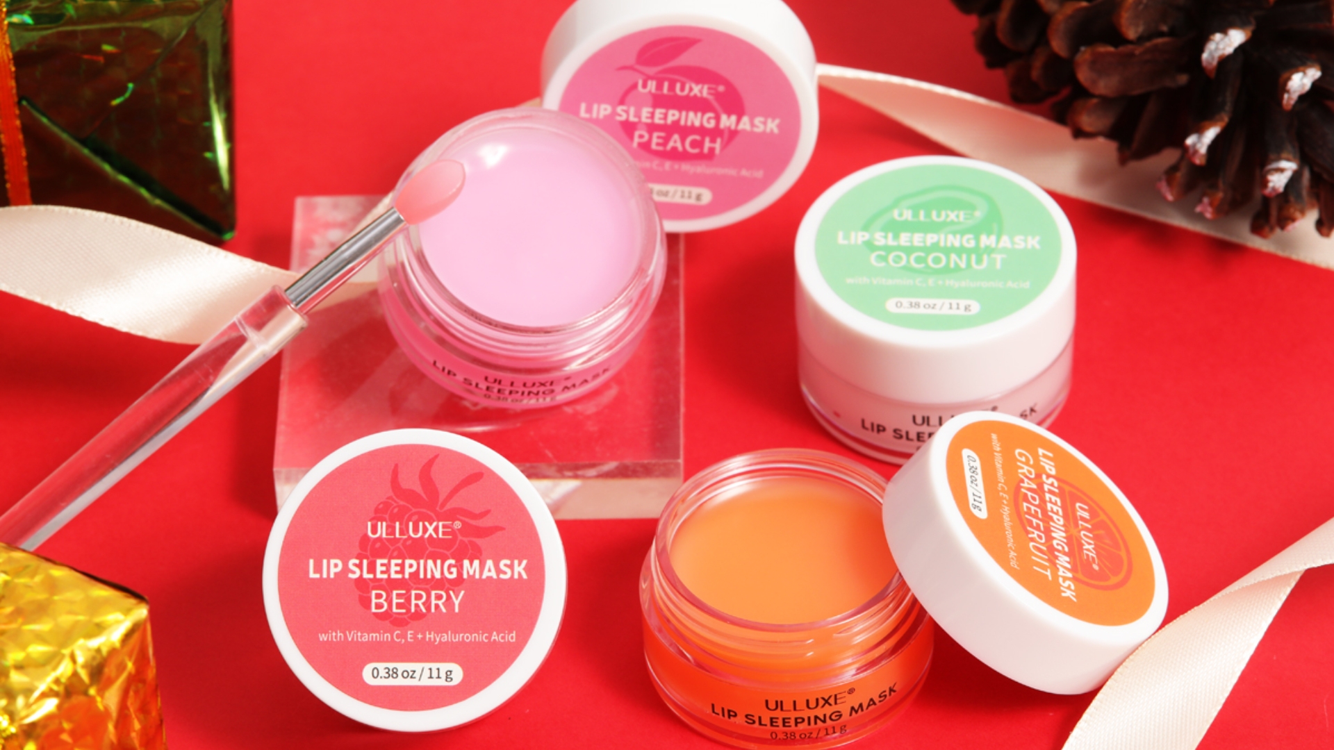 4x Lip Sleeping Mask – Feuchtigkeitsspendend, Mit Fruchtextrakten, Für Trockene & Rissige Lippen, 8 G Pro Dose 🍓