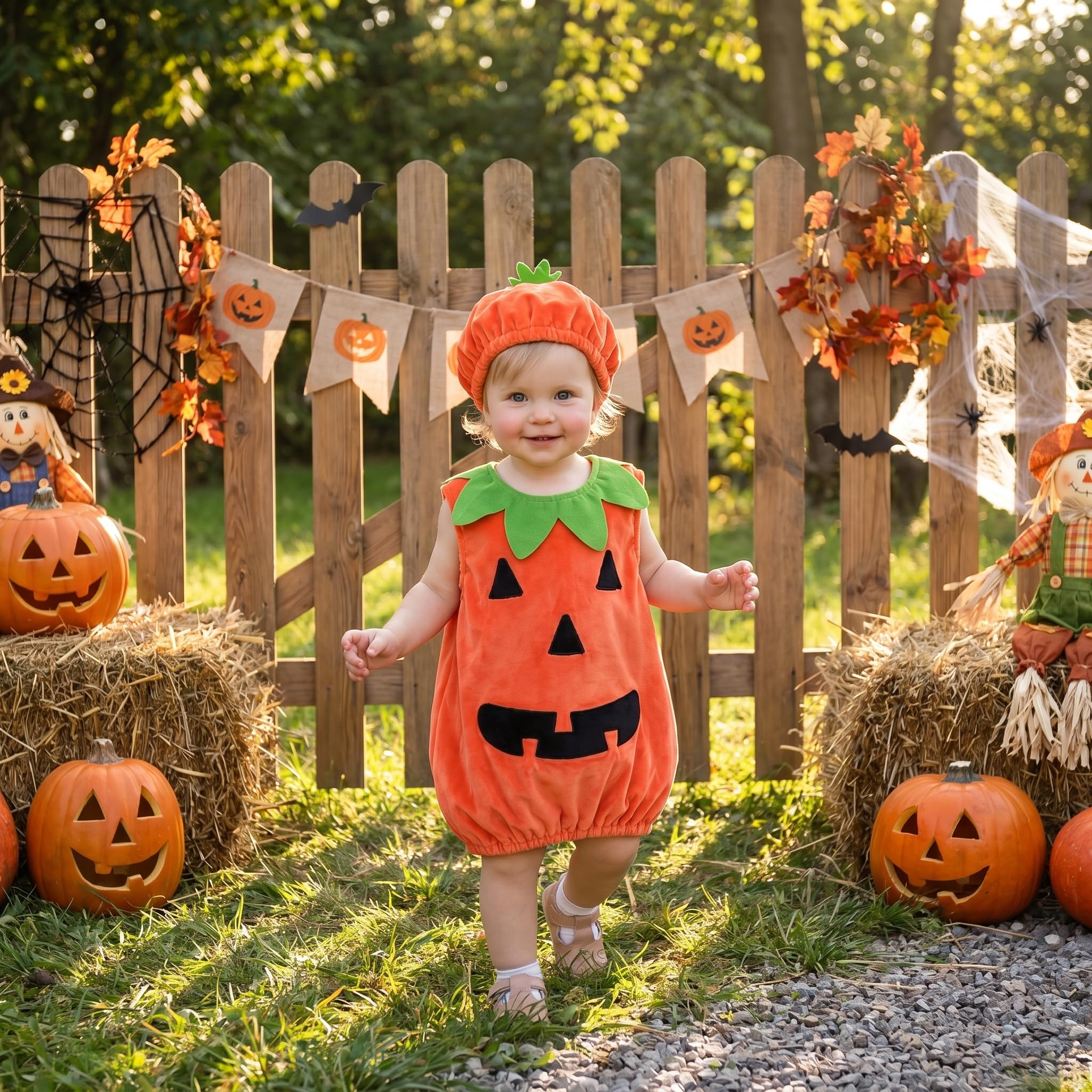 Carolilly Costume Halloween Bébé Unisexe Ensemble Citrouille