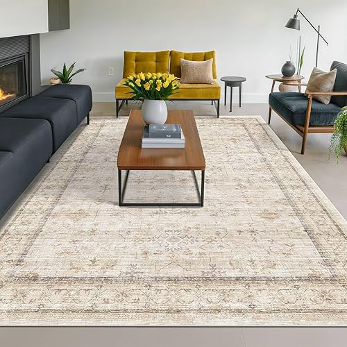 Miniatura 184 de Alfombra de Pasillo de Baño Lavable Oushak 2x5 - Floral Pastel Bohemio Ecléctico, Alfombra Pequeña Antideslizante de Pelo Bajo Resistente a Manchas
