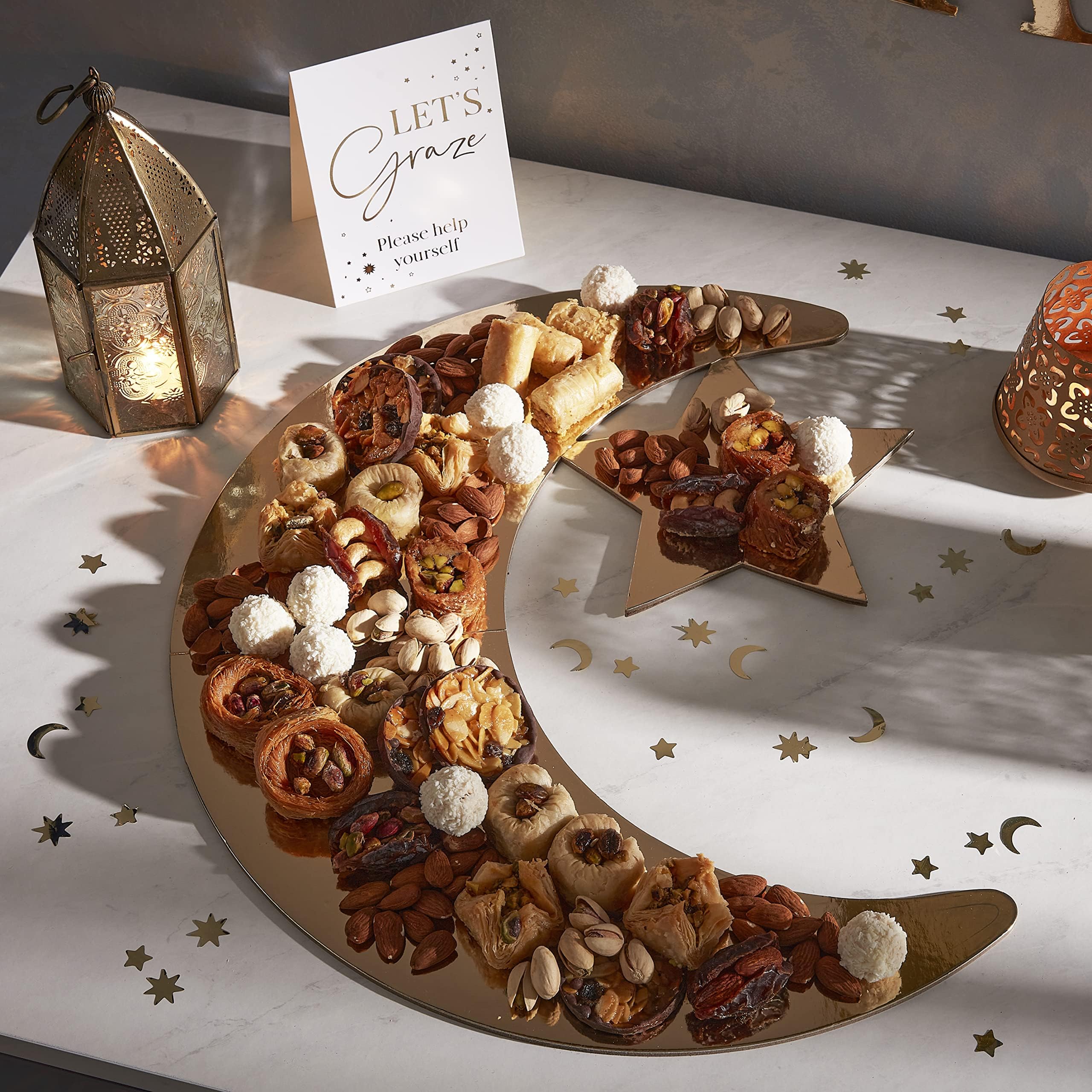 Ginger Ray Gold Crescent Moon and Star Grazing Board