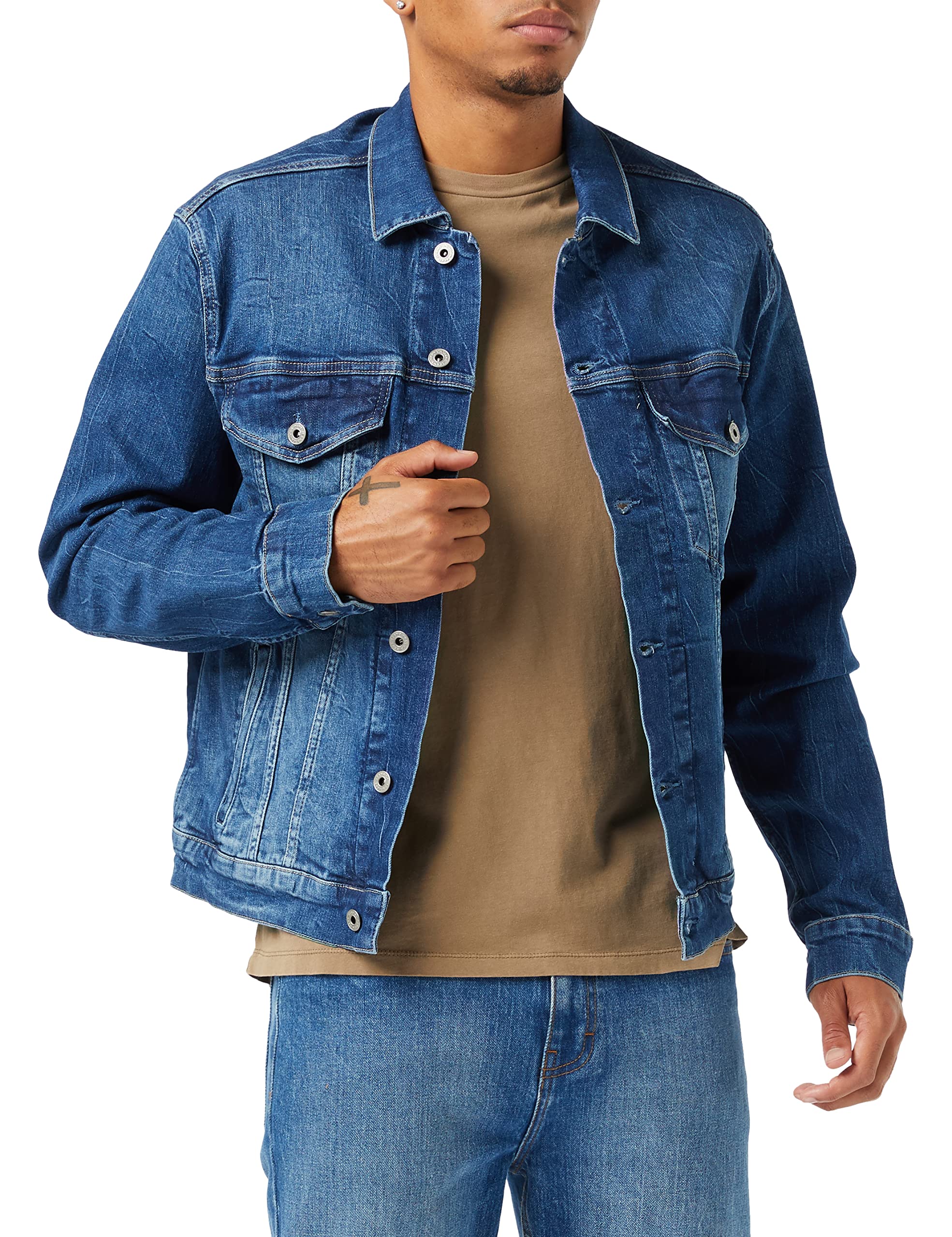 Pepe Jeans Hombre Chaqueta vaquera, Azul (Denim-HP2), L Hombre